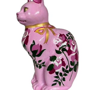 Pink Small cat with flowers